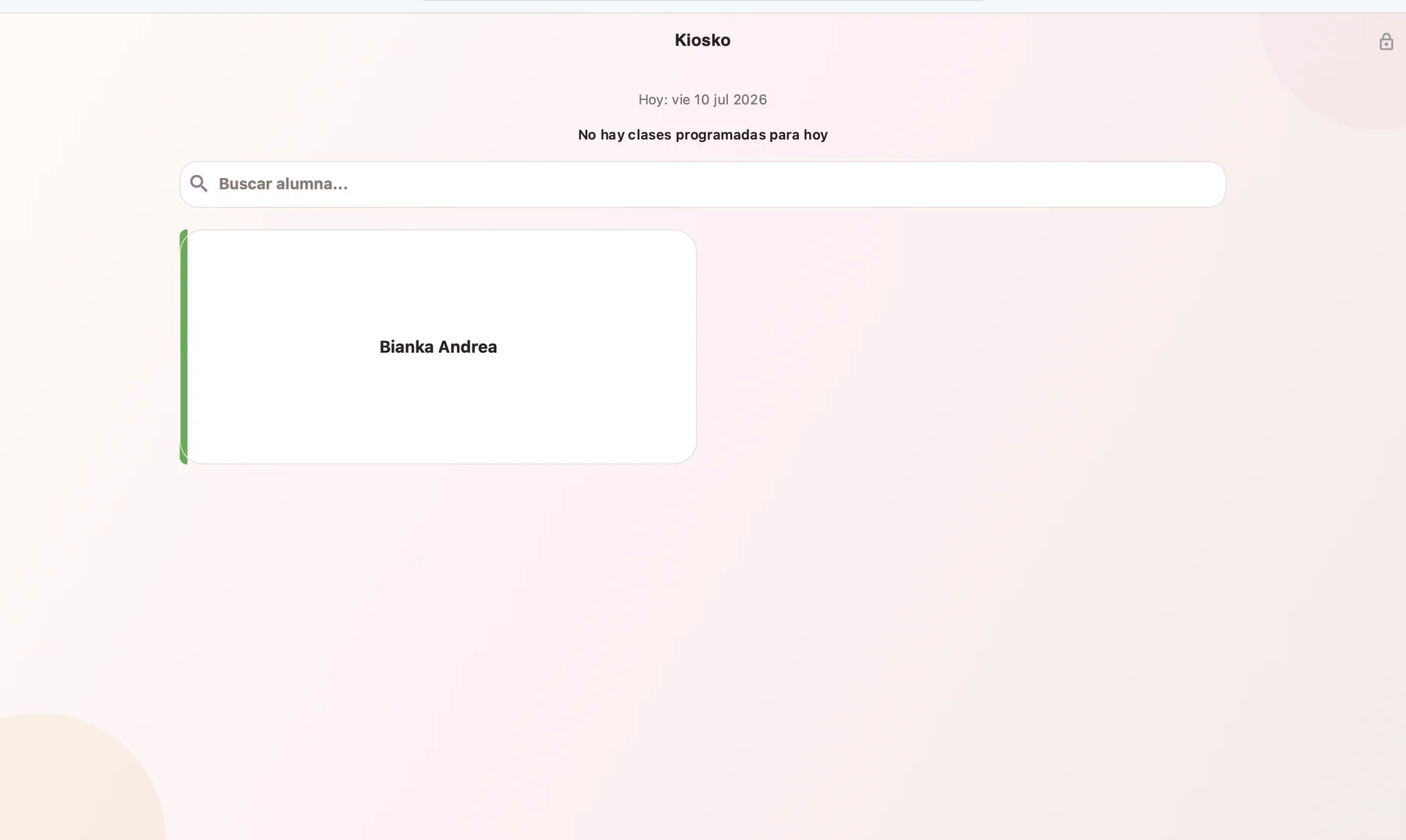 Asignación y control de clases por alumna