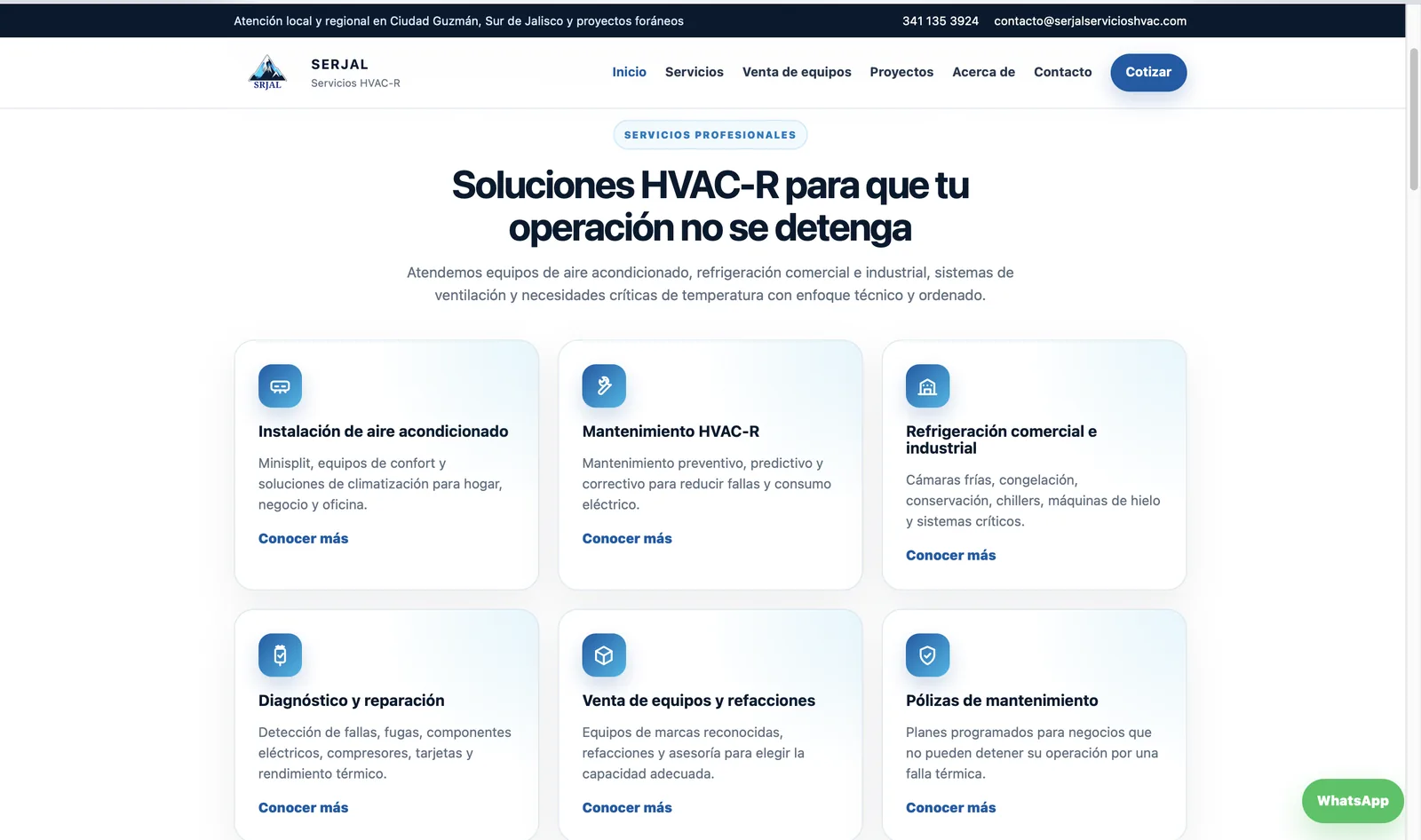 Servicios HVAC-R principales