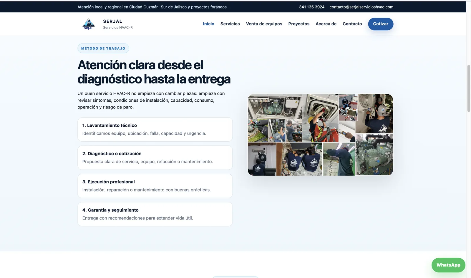 Secciones comerciales del sitio