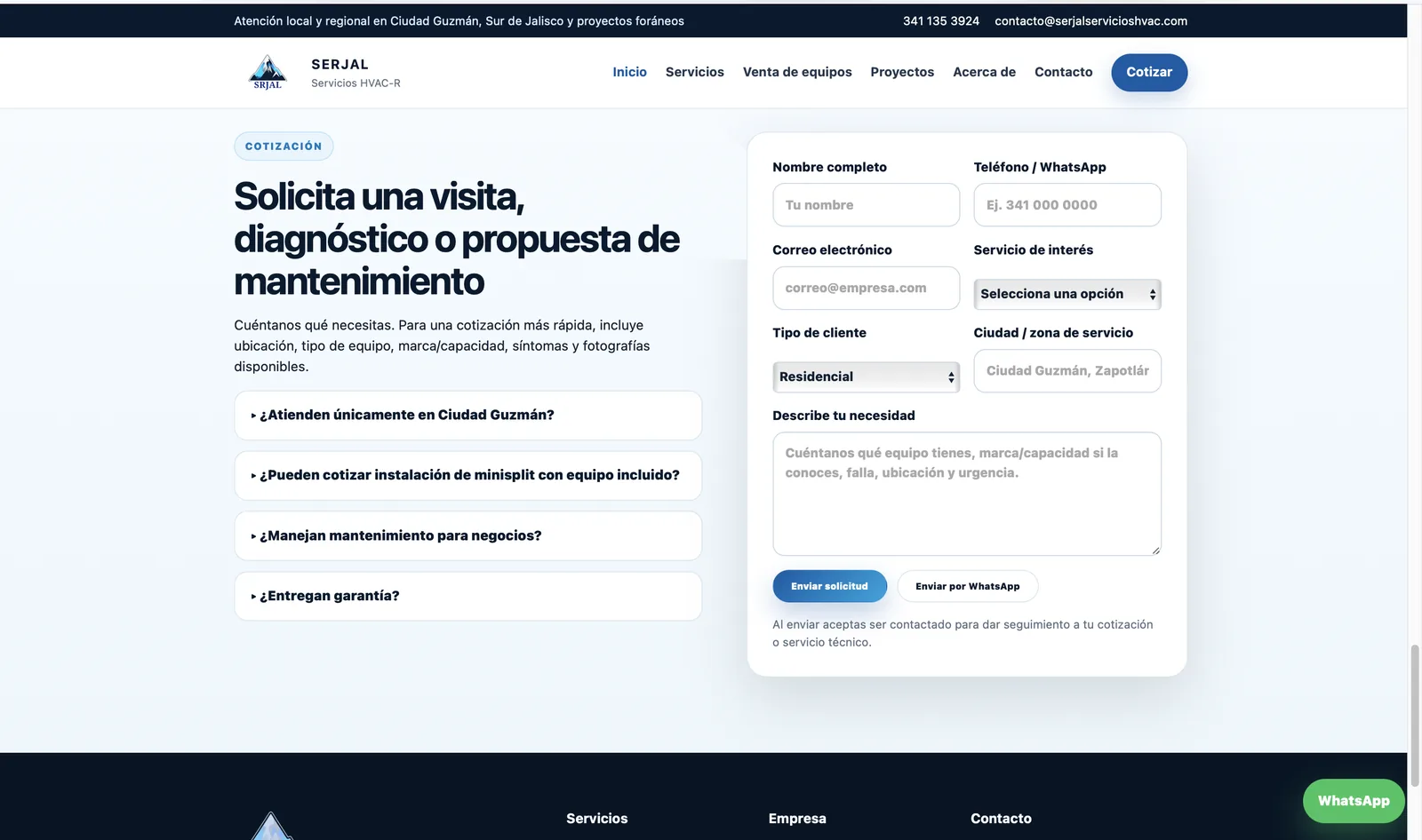Contenido de servicios técnicos