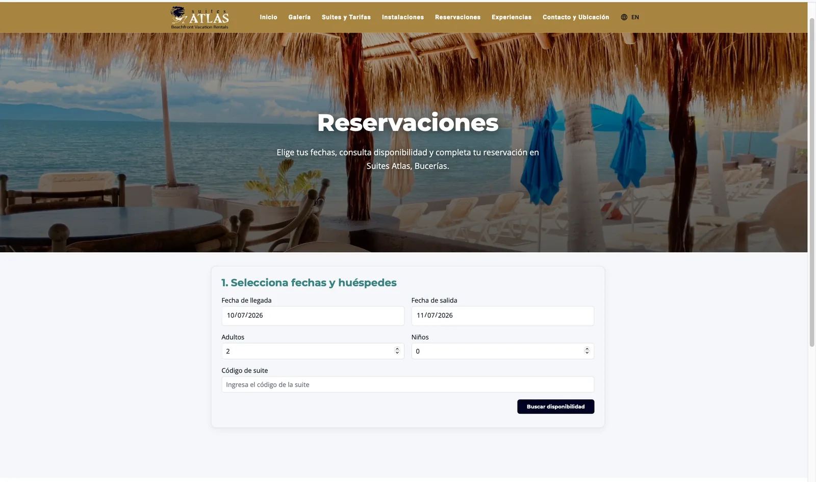 Sección informativa para huéspedes